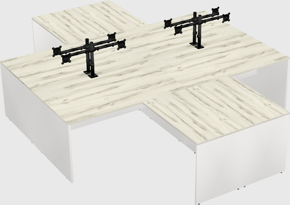 Quad l-shaped office desks