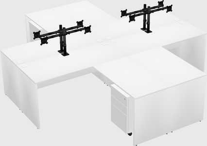 Quad l-shaped office desks