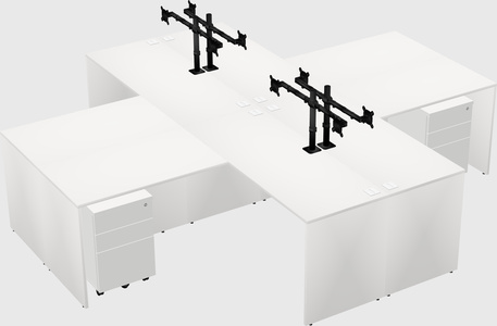 Quad l-shaped office desks