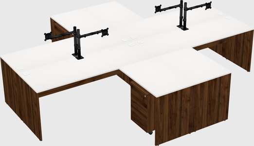 Quad l-shaped office desks