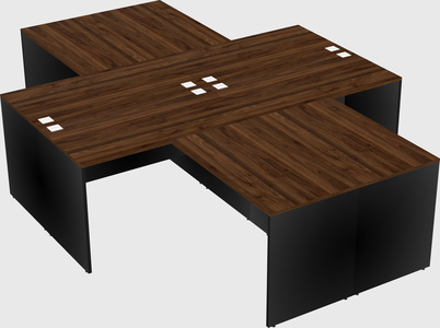 Quad l-shaped office desks