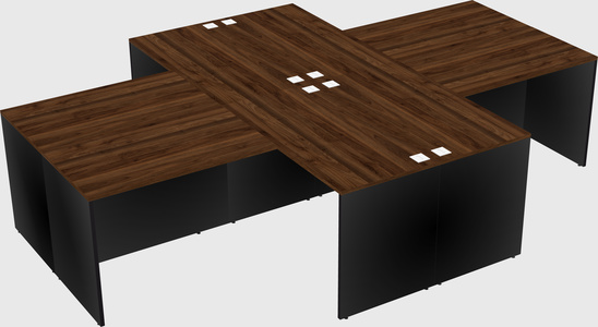 Quad l-shaped office desks