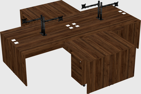 Quad l-shaped office desks