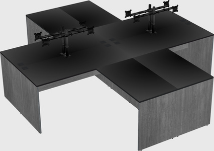Quad l-shaped office desks