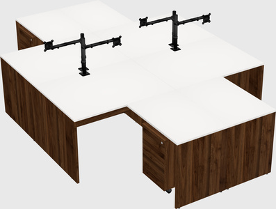 Quad l-shaped office desks