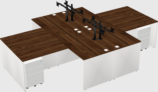 Quad l-shaped office desks