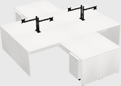 Quad l-shaped office desks