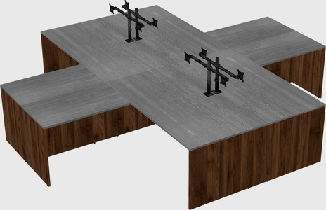 Quad l-shaped office desks