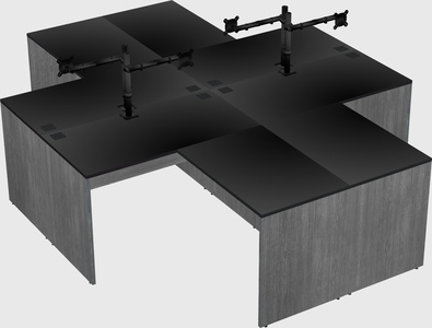 Quad l-shaped office desks