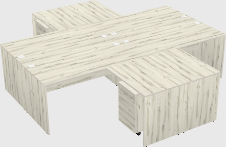 Quad l-shaped office desks