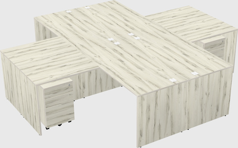Quad l-shaped office desks