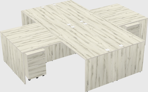 Quad l-shaped office desks