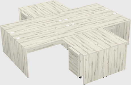 Quad l-shaped office desks