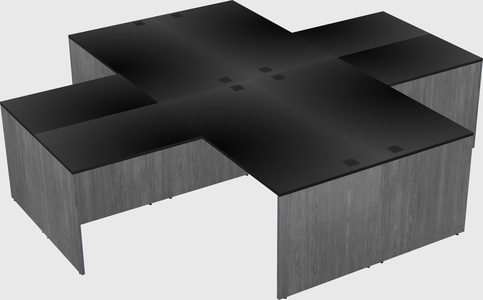 Quad l-shaped office desks