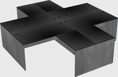 Quad l-shaped office desks