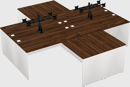 Quad l-shaped office desks