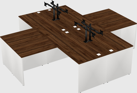 Quad l-shaped office desks