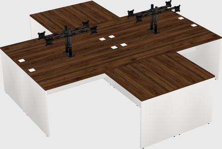 Quad l-shaped office desks