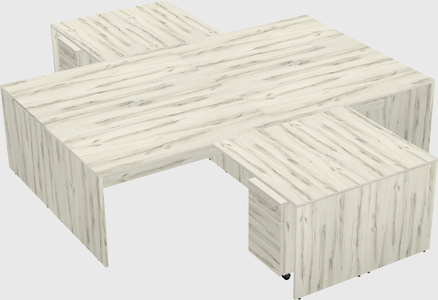 Quad l-shaped office desks
