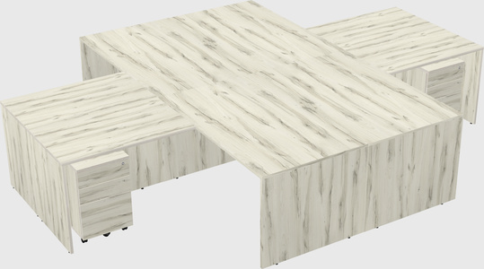 Quad l-shaped office desks