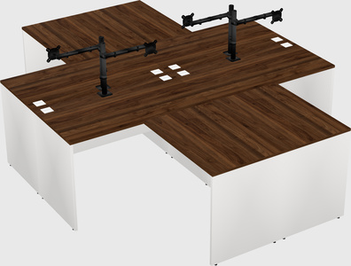 Quad l-shaped office desks