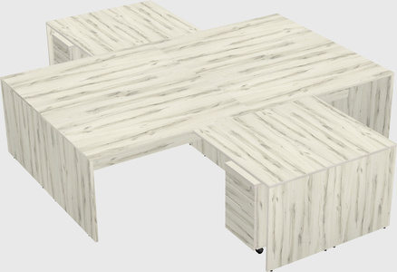 Quad l-shaped office desks