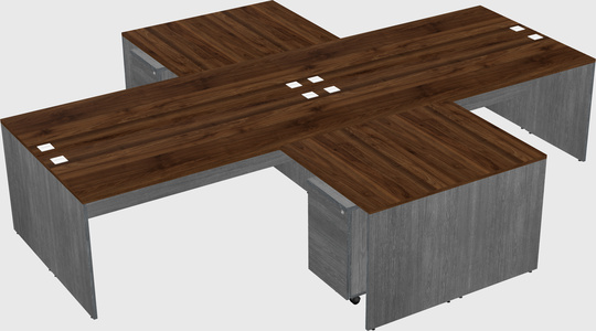 Quad l-shaped office desks