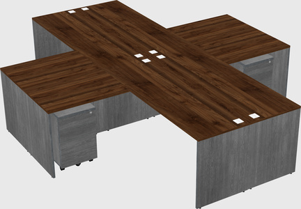Quad l-shaped office desks