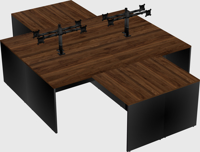 Quad l-shaped office desks