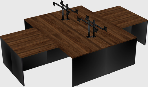 Quad l-shaped office desks