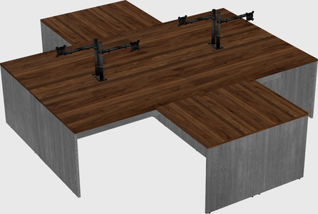 Quad l-shaped office desks