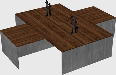 Quad l-shaped office desks