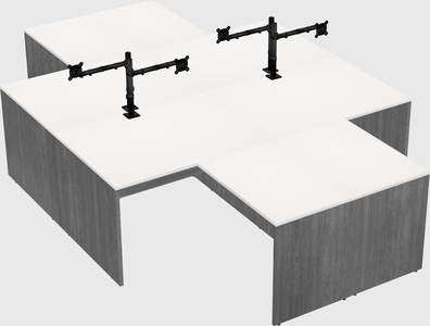 Quad l-shaped office desks
