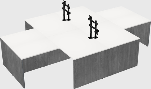Quad l-shaped office desks