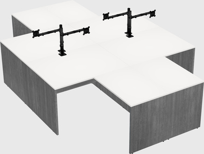 Quad l-shaped office desks