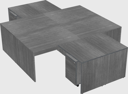 Quad l-shaped office desks