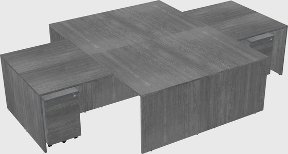 Quad l-shaped office desks