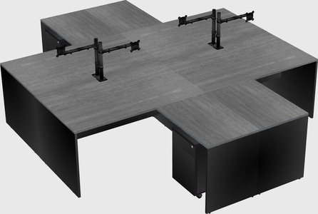Quad l-shaped office desks