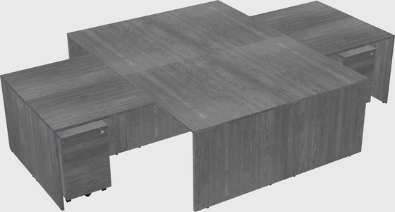 Quad l-shaped office desks
