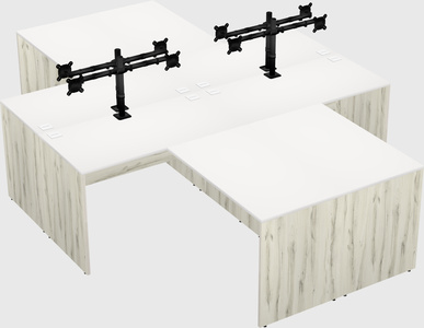 Quad l-shaped office desks