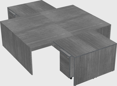 Quad l-shaped office desks