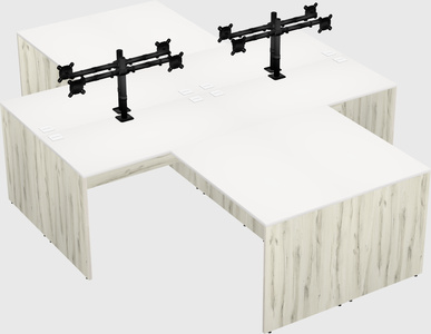 Quad l-shaped office desks