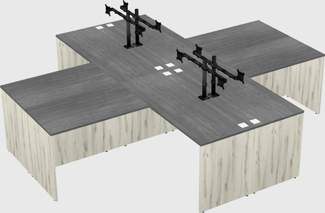 Quad l-shaped office desks