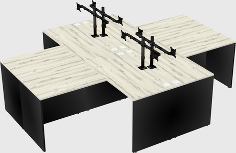 Quad l-shaped office desks