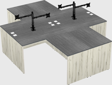 Quad l-shaped office desks