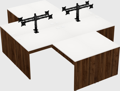 Quad l-shaped office desks