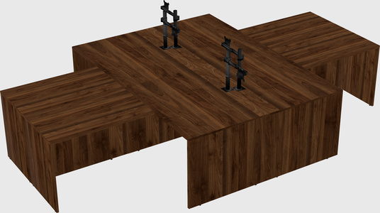 Quad l-shaped office desks