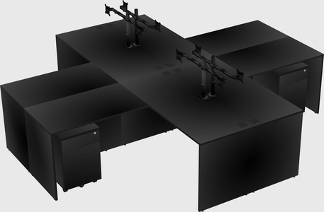 Quad l-shaped office desks
