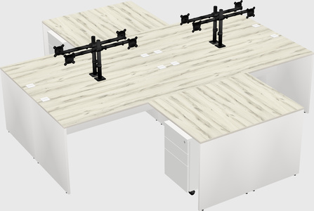 Quad l-shaped office desks