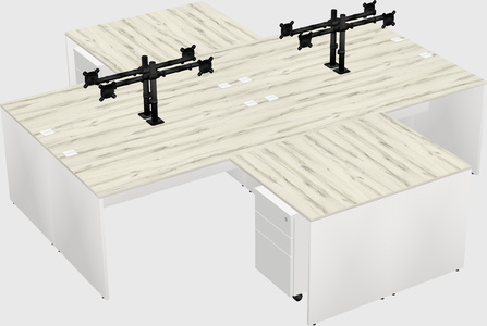 Quad l-shaped office desks